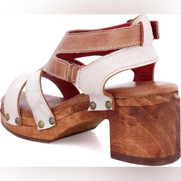 Bed Stu Devlin Platform Sandals Nectar Lux Rustic Wood & Leather Heels - Picture 3 of 9